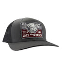 Lazy J Ranch Grey Mid Profile Trucker Hat - Multiple Patches-GRYGRY1-REDRK