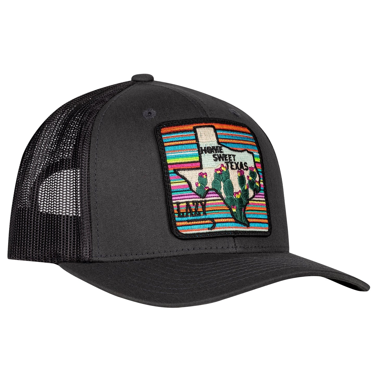 Lazy J Ranch Charcoal Grey Home Sweet Texas Mid Profile Trucker Hat-Lazy J Ranch Wear