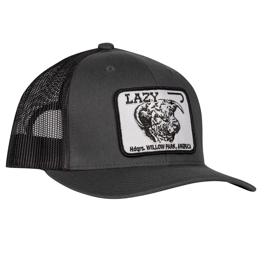 
                      
                        Lazy J Ranch Dark Grey Willow Cattle Headquarters Mid Profile Trucker Hat
                      
                    