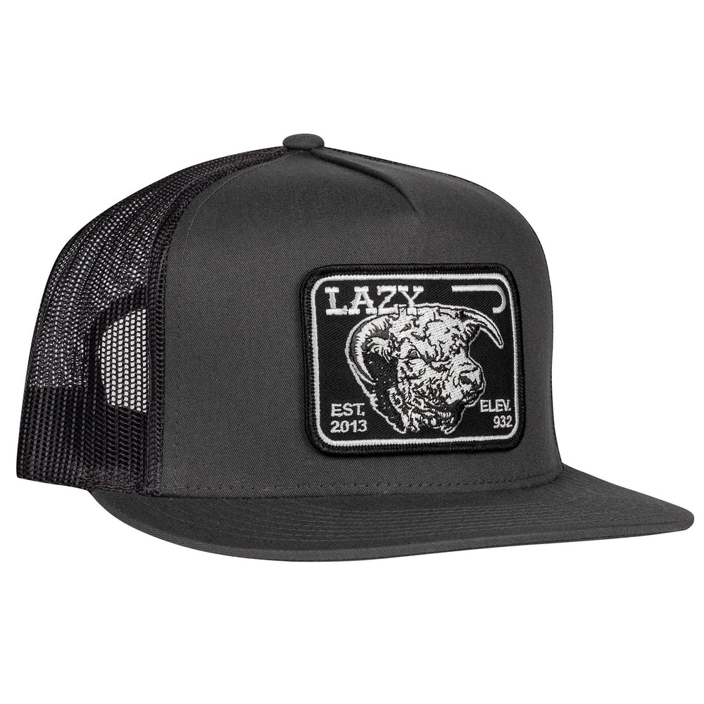 Lazy J Ranch Dark Grey Black Elevation Hereford Classic Five Panel Trucker Hat