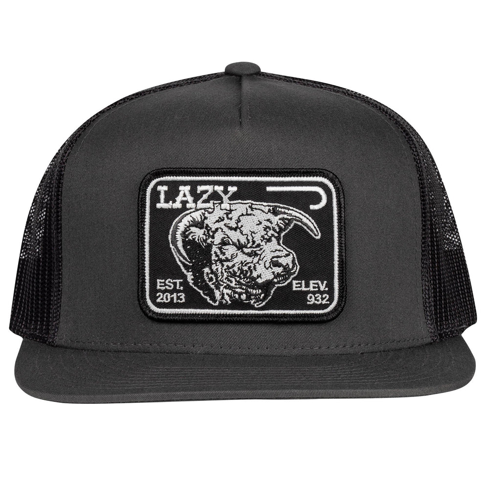 
                  
                    Lazy J Ranch Charcoal Grey Black Elevation Hereford Classic Five Panel Trucker Hat-Lazy J Ranch Wear
                  
                