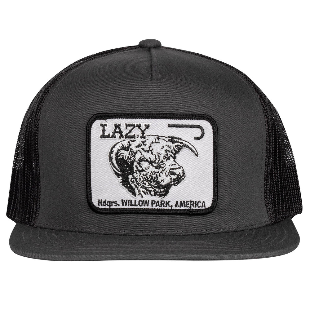 
                  
                    Lazy J Ranch Charcoal Grey Willow Cattle Headquarters Classic Five Panel Trucker Hat-Lazy J Ranch Wear
                  
                