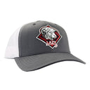 Lazy J Ranch Grey & White Mid Profile Trucker Hat - Multiple Patches-GRYWHT1-RDIA