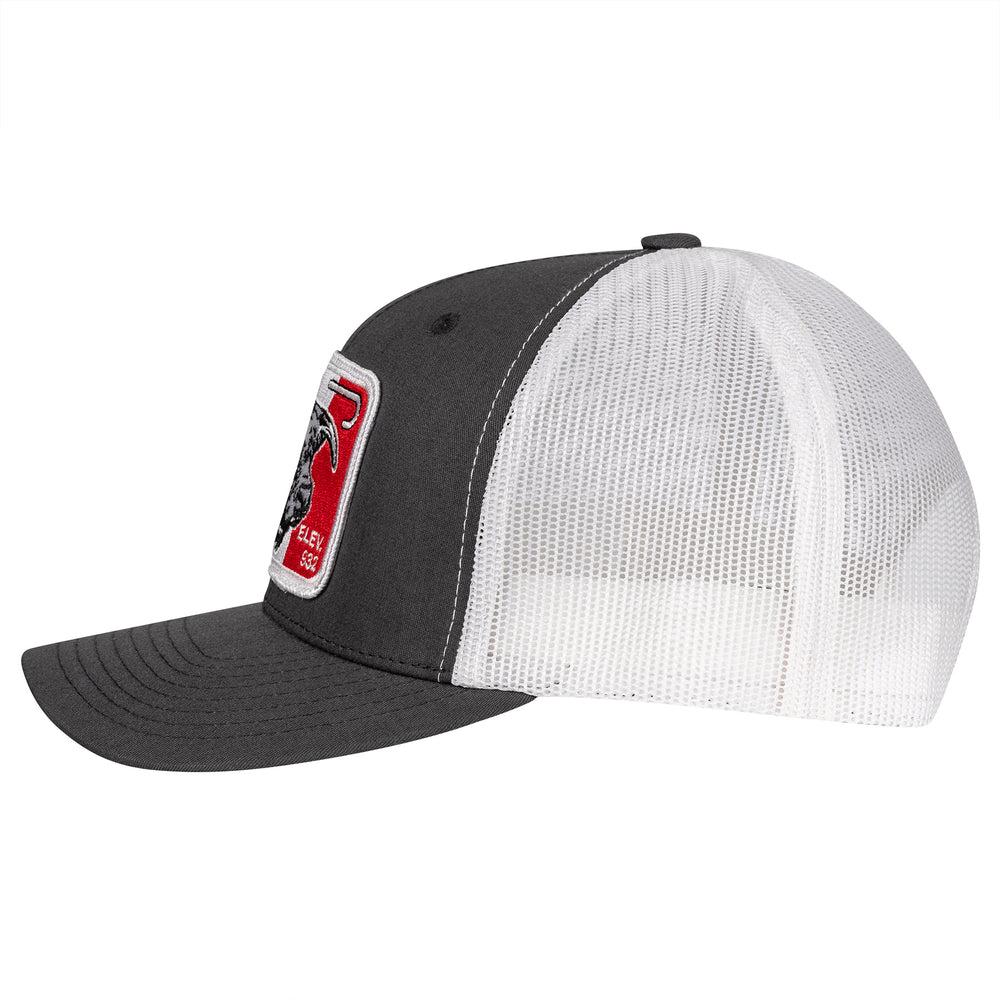 
                      
                        Lazy J Ranch Grey & White Mexico Elevation Mid Profile Trucker Hat
                      
                    