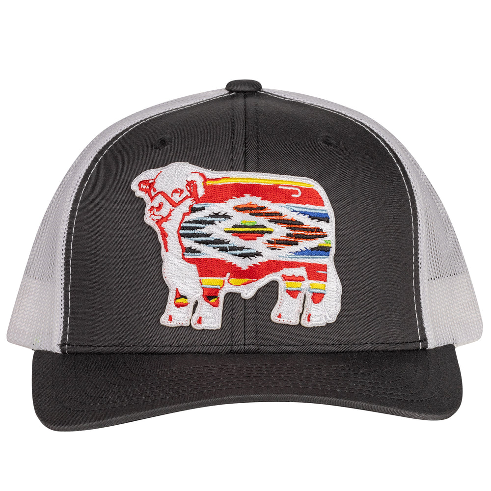 
                      
                        Lazy J Ranch Dark Grey & White Serape Bull Mid Profile Trucker Hat-Mid Profile-GRYWHT3SER
                      
                    