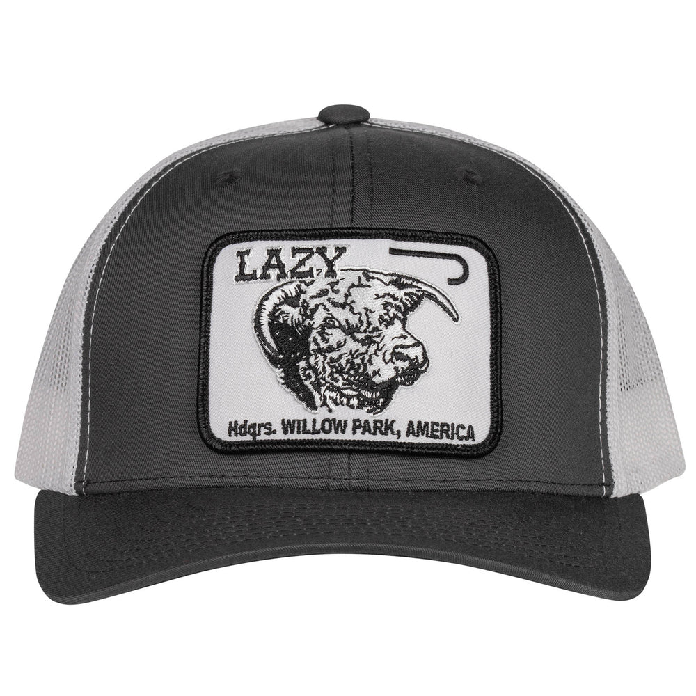 
                      
                        Lazy J Ranch Grey & White Cattle Headquarters Mid Profile Trucker Hat
                      
                    