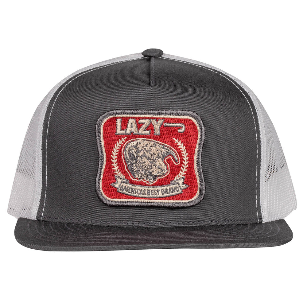 
                  
                    Lazy J Ranch Charcoal Grey & White Red America's Best Brand Classic Five Panel Trucker Hat-Lazy J Ranch Wear
                  
                
