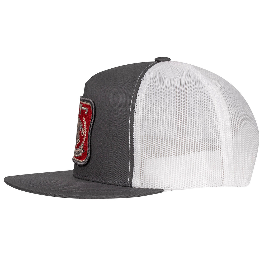 
                      
                        Lazy J Ranch Dark Grey & White Red America's Best Brand Classic Five Panel Trucker Hat-High Profile-GRYWHT4BEST
                      
                    