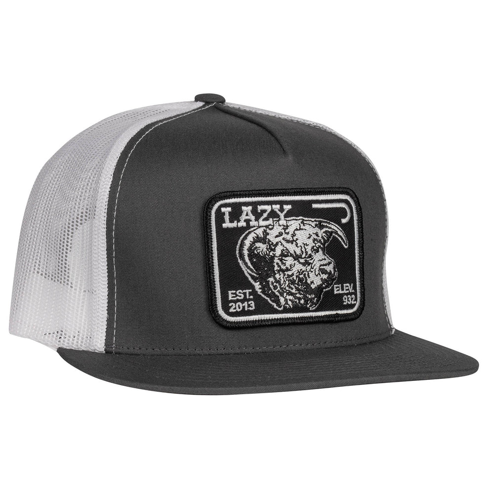 
                  
                    Lazy J Ranch Dark Grey & White Black Elevation Classic Five Panel Trucker Hat-GRYWHT4ELEV
                  
                