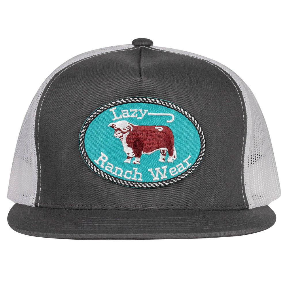 
                  
                    Lazy J Ranch Dark Grey & White Original Buckle Classic Five Panel Trucker Hat-GRYWHT4J
                  
                