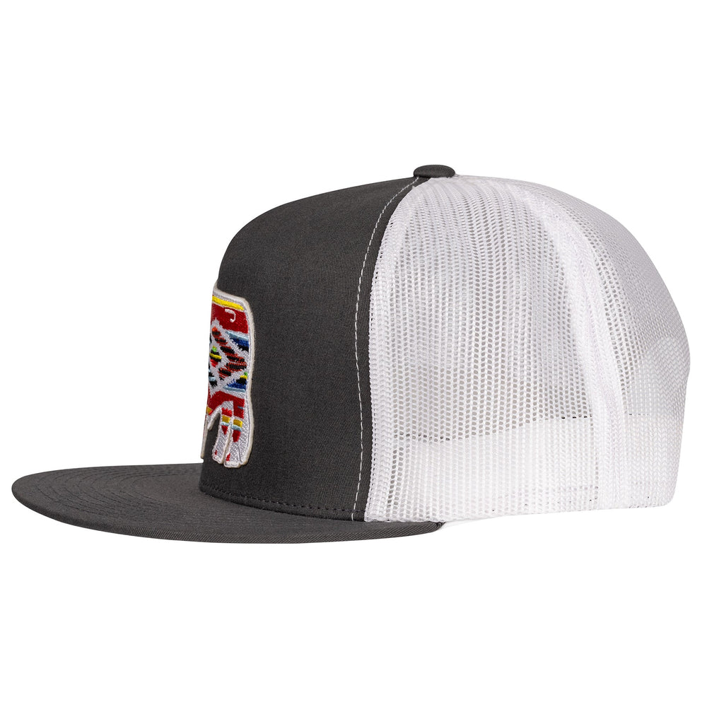 
                  
                    Lazy J Ranch Charcoal Grey & White Serape Bull Classic Five Panel Trucker Hat-Lazy J Ranch Wear
                  
                