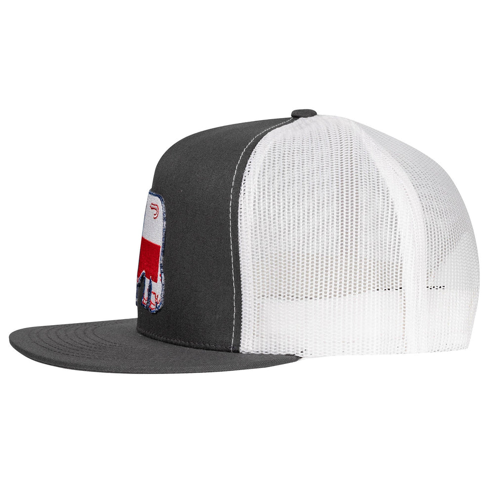
                  
                    Lazy J Ranch Charcoal Grey & White Texas Flag Bull Classic Five Panel Trucker Hat-Lazy J Ranch Wear
                  
                