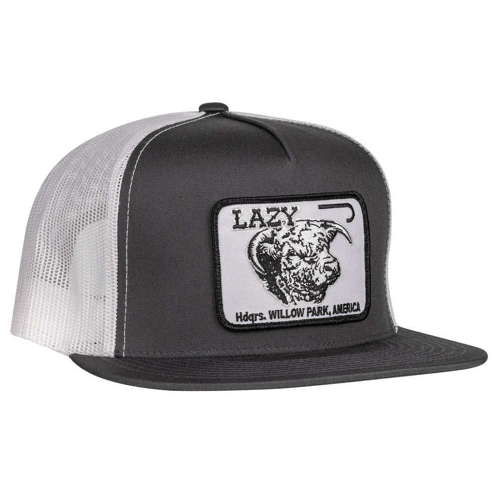 
                      
                        Lazy J Ranch Grey & White Cattle Headquarters Classic Five Panel Trucker Hat
                      
                    