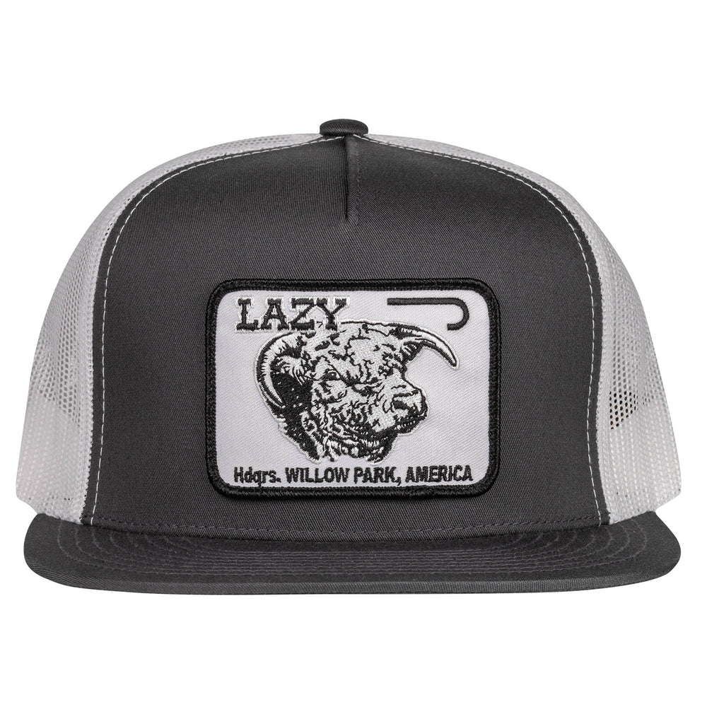 
                      
                        Lazy J Ranch Grey & White Cattle Headquarters Classic Five Panel Trucker Hat
                      
                    