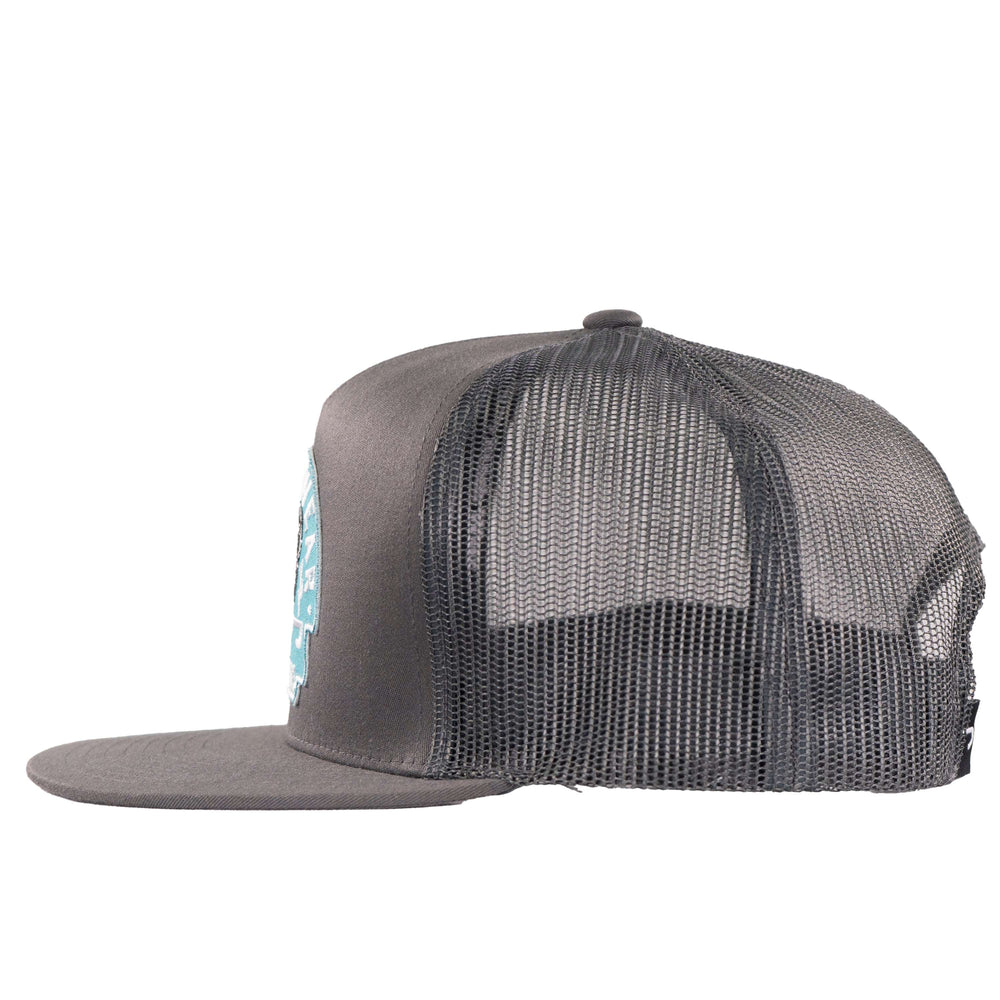 
                  
                    Lazy J Ranch Grey Turquoise Arrowhead Classic Five Panel Trucker Hat-GRYGRY4-AH-TRQ
                  
                