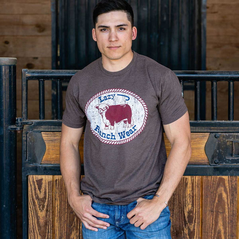 
                      
                        Lazy J Ranch Original Patch Short Sleeve T-Shirt - Heather Brown
                      
                    