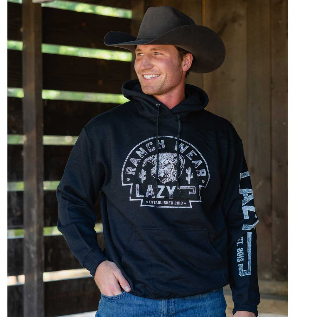Lazy J Ranch Wear Unisex Arrowhead Logo Hoodie - Black