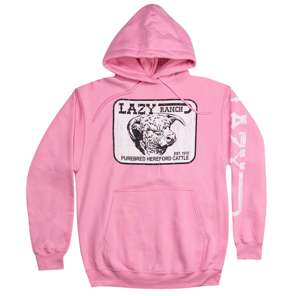 Lazy J Ranch Cattle Headquarters Pullover Hoodie - Pink