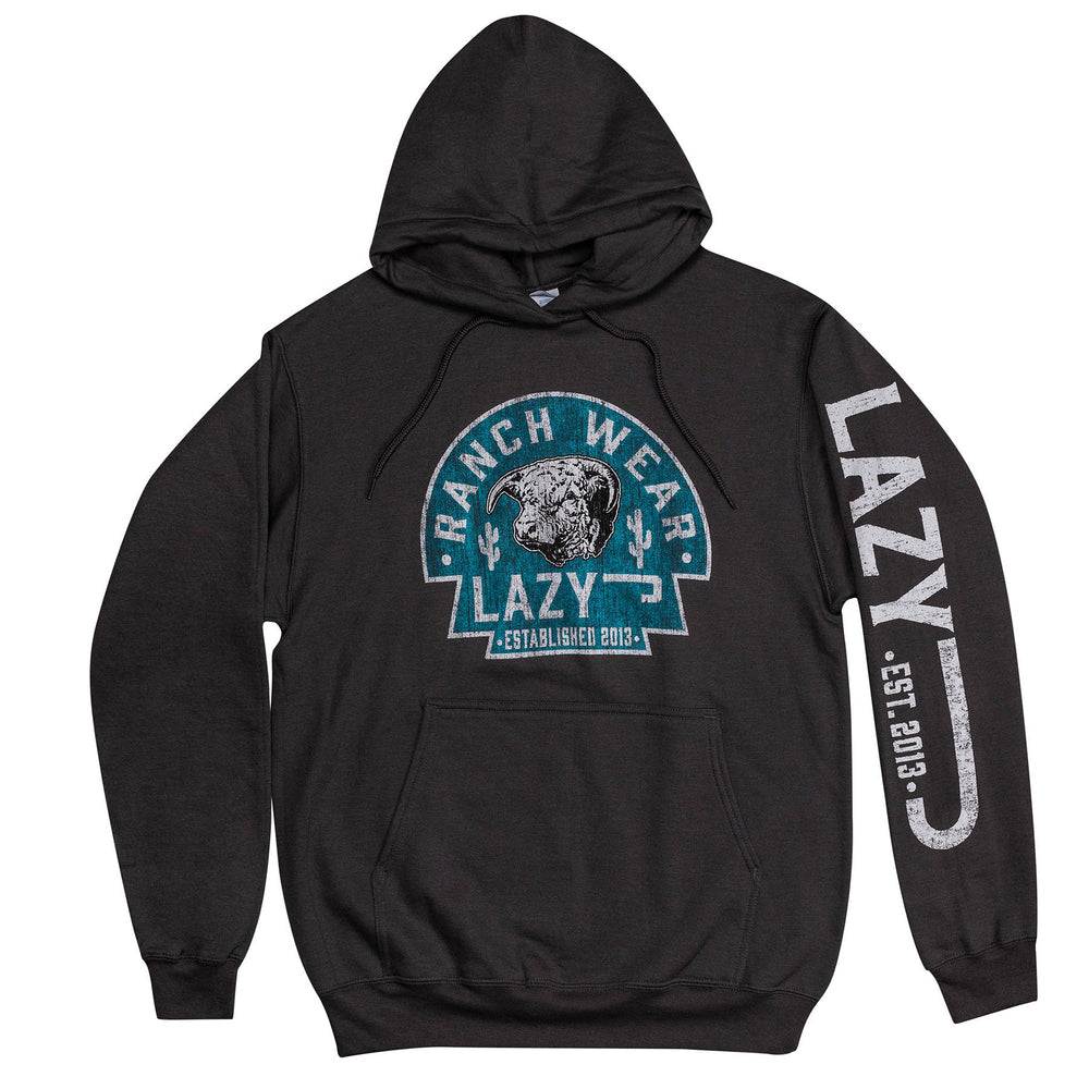 Lazy J Ranch Cactus Hereford Arrowhead Pullover Hoodie - Dark Grey