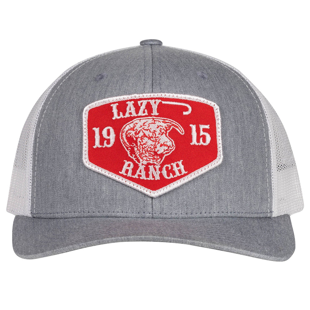 
                  
                    Lazy J Ranch Heather & White Red Ranch Mid Profile Trucker Hat-Lazy J Ranch Wear
                  
                