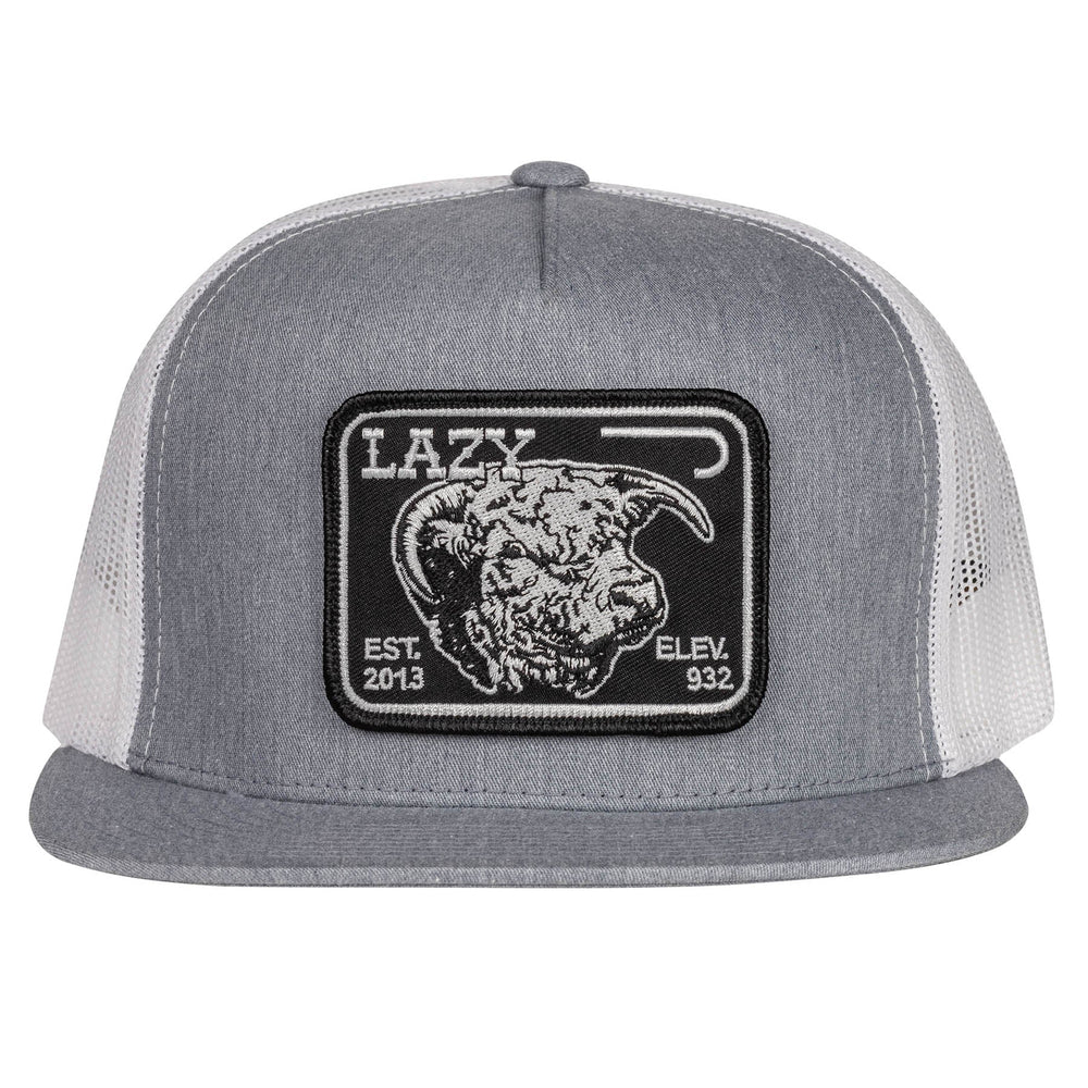 
                  
                    Lazy J Ranch Heather Grey & White Black Elevation Classic Five Panel Trucker Hat-Lazy J Ranch Wear
                  
                