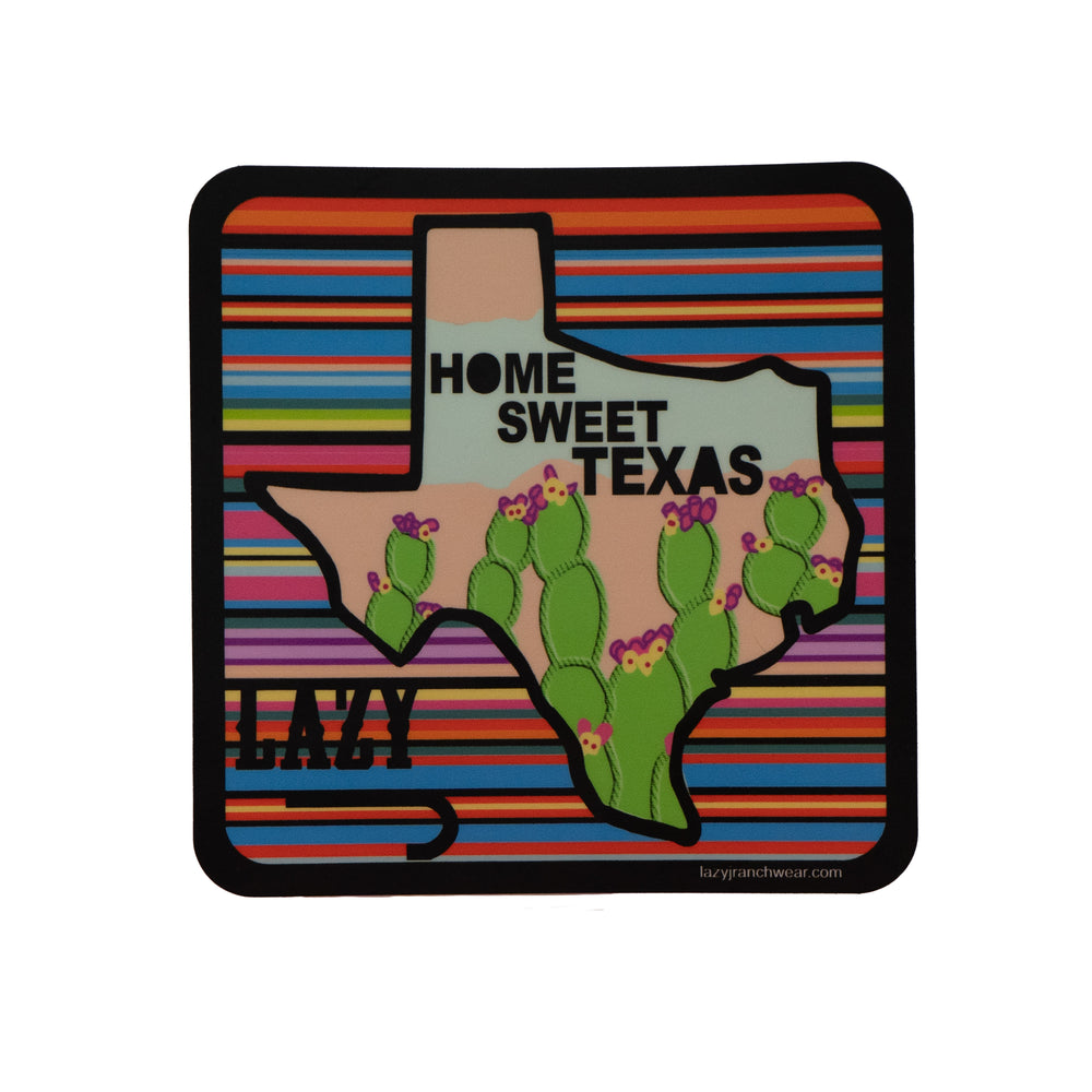 Lazy J Ranch Wear Home Sweet Texas Sticker-HST44STK