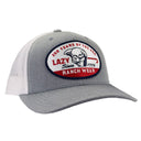 Lazy J Ranch Heather Grey & White Mid Profile Trucker Hat - Multiple Patches-HTHWHT1-1776