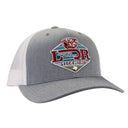Lazy J Ranch Heather Grey & White Mid Profile Trucker Hat - Multiple Patches-HTHWHT1-CQ