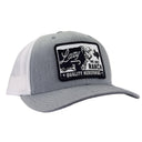 Lazy J Ranch Heather Grey & White Mid Profile Trucker Hat - Multiple Patches-HTHWHT1-LEGADO