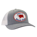 Lazy J Ranch Heather Grey & White Mid Profile Trucker Hat - Multiple Patches-HTHWHT1-RWB