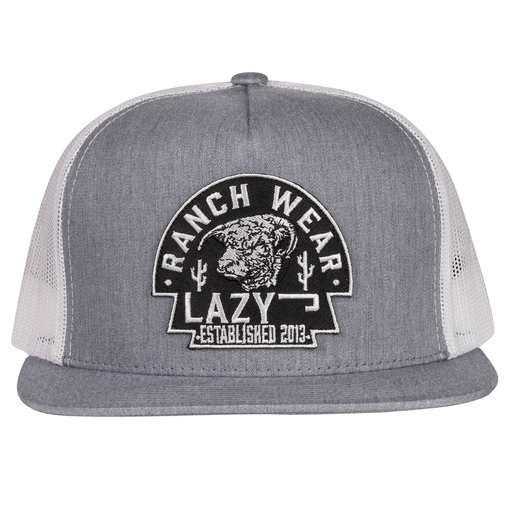 
                  
                    Lazy J Ranch Heather Grey & White Black Arrowhead Classic Five Panel Trucker Hat-Lazy J Ranch Wear
                  
                