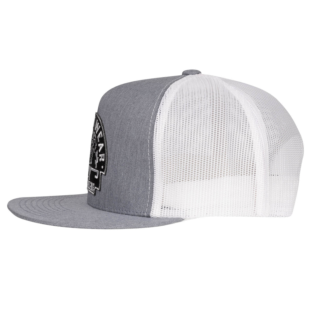 
                      
                        Lazy J Ranch Heather & White Black Arrowhead Classic Five Panel Trucker Hat-Patches-HTHWHT4AH
                      
                    