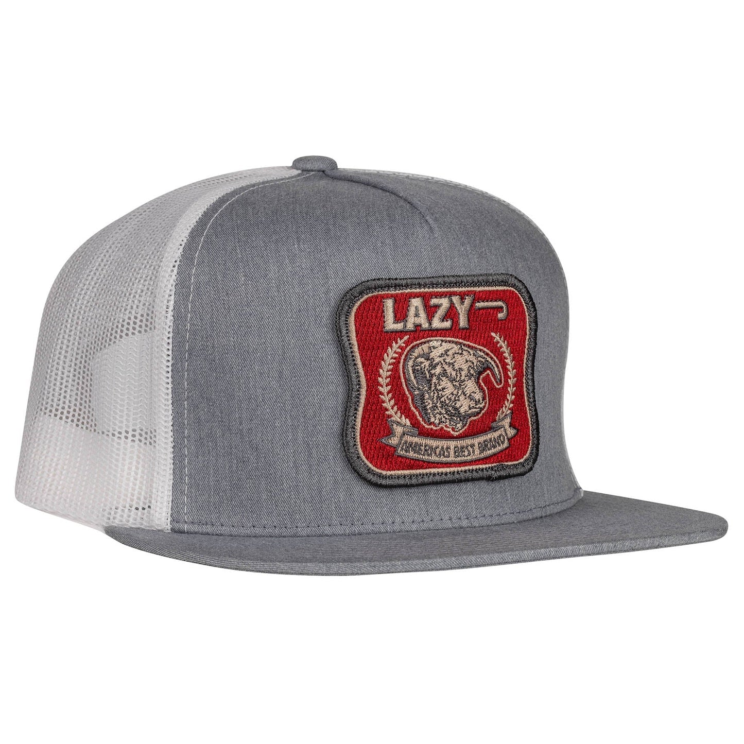 Lazy J Ranch Wear Heather Grey & White America's Best Patch Hat-Lazy J Ranch Wear