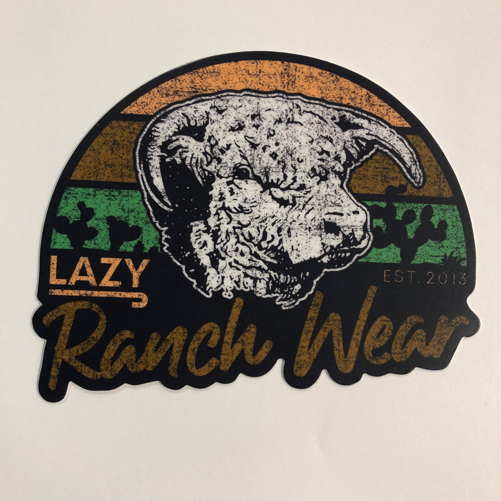 Lazy J Ranch Wear Prickly Pear Cactus Hereford Sticker