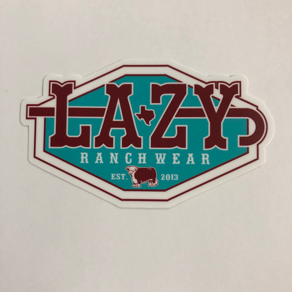 Lazy J Ranch Wear Wide Diamond Shield Sticker