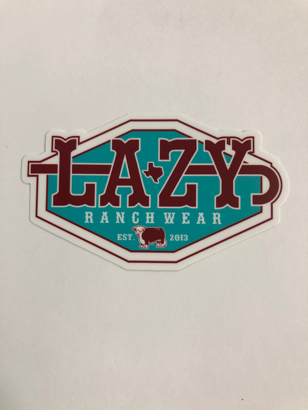 Lazy J Ranch Wear Wide Diamond Shield Sticker