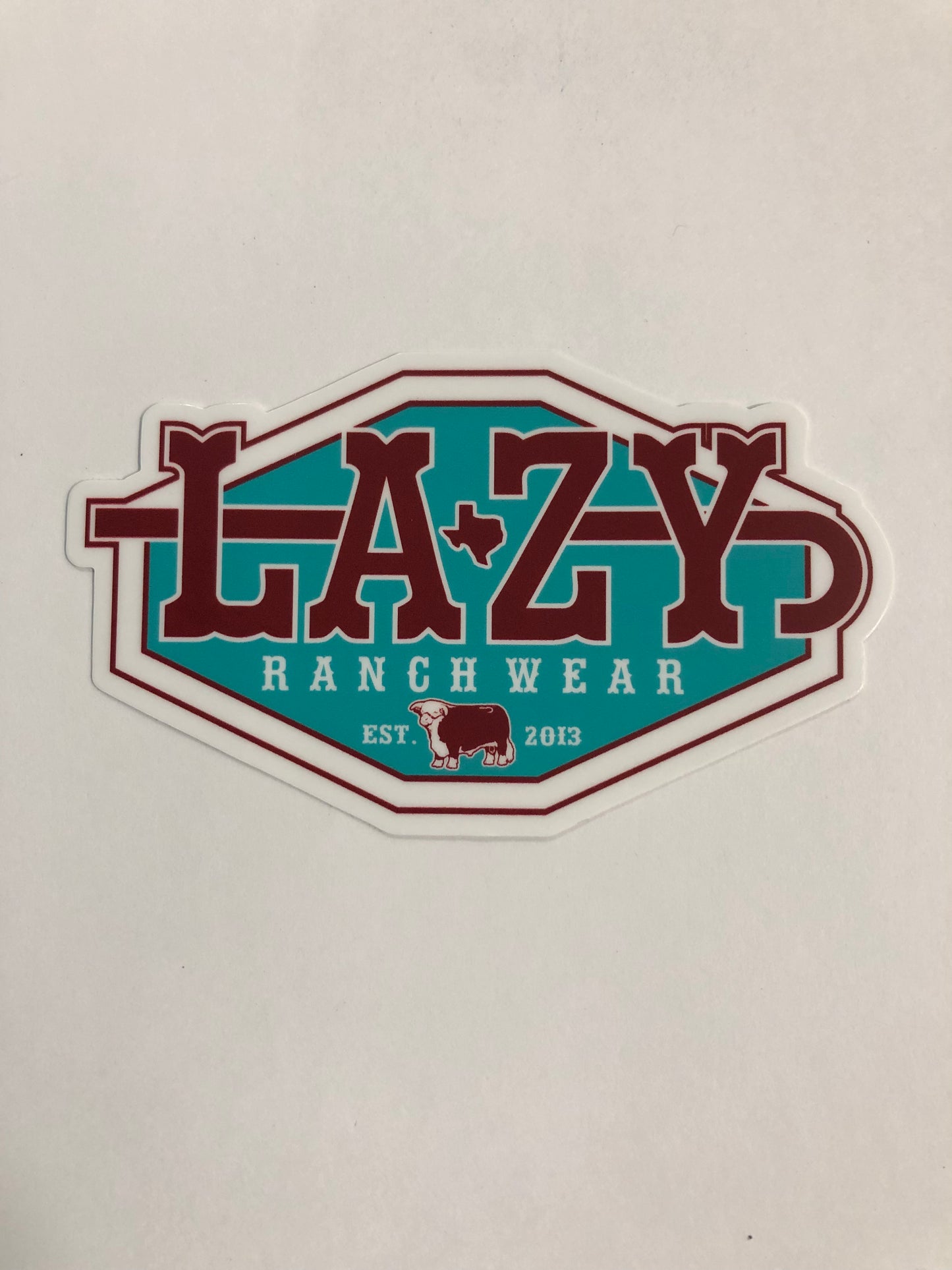 Lazy J Ranch Wear Wide Diamond Shield Sticker