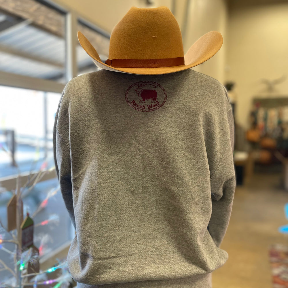 
                  
                    Lazy J Ranch Santa Fe Crew Neck Hoodie - Heather Grey-
                  
                