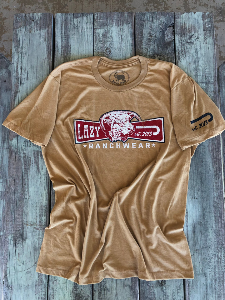 Lazy J Ranch Wear Diamond Hereford Banner T-Shirt - Mustard