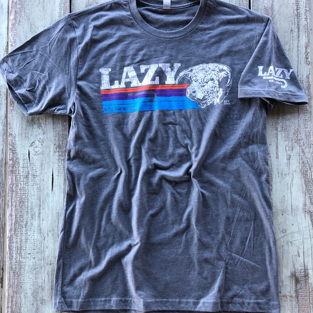 
                  
                    Lazy J Ranch Sunset Short Sleeve T-Shirt - Blue-
                  
                