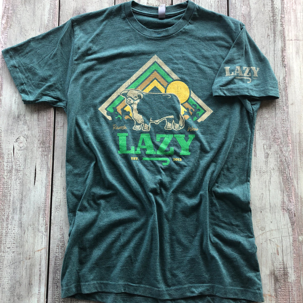 
                      
                        Lazy J Ranch Cactus Sunrise Short Sleeve Green T-Shirt-T-Shirts-
                      
                    