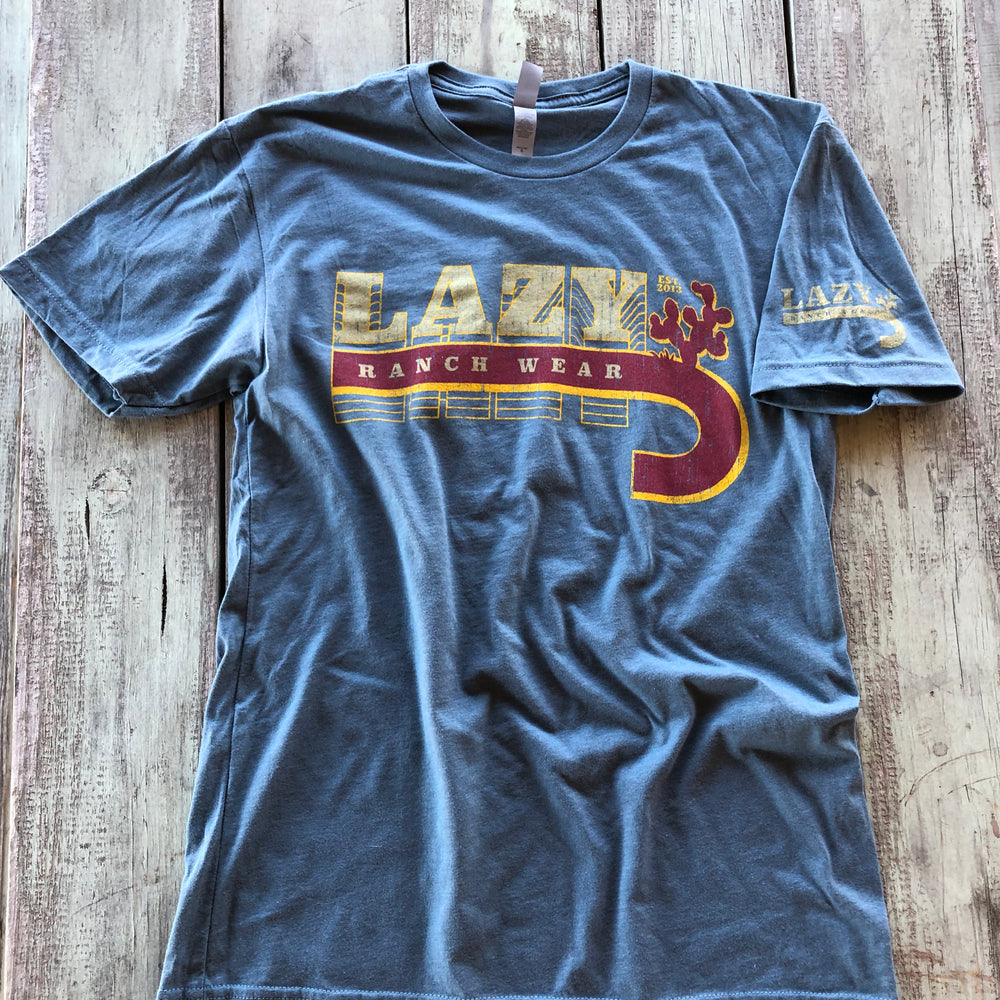 
                  
                    Lazy J Ranch Vintage T-Shirt - Blue-
                  
                