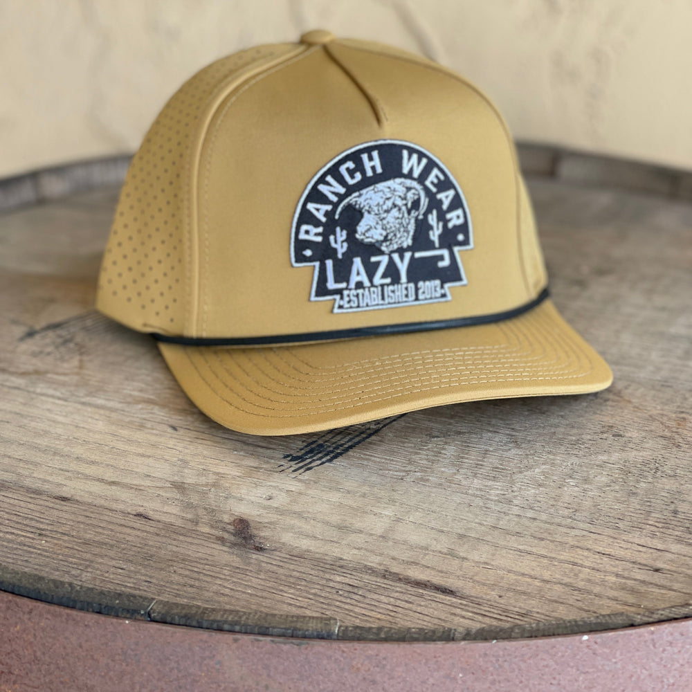 
                  
                    Lazy J Ranch Mustard Black Arrowhead Performance Rope Trucker Hat-Lazy J Ranch Wear
                  
                