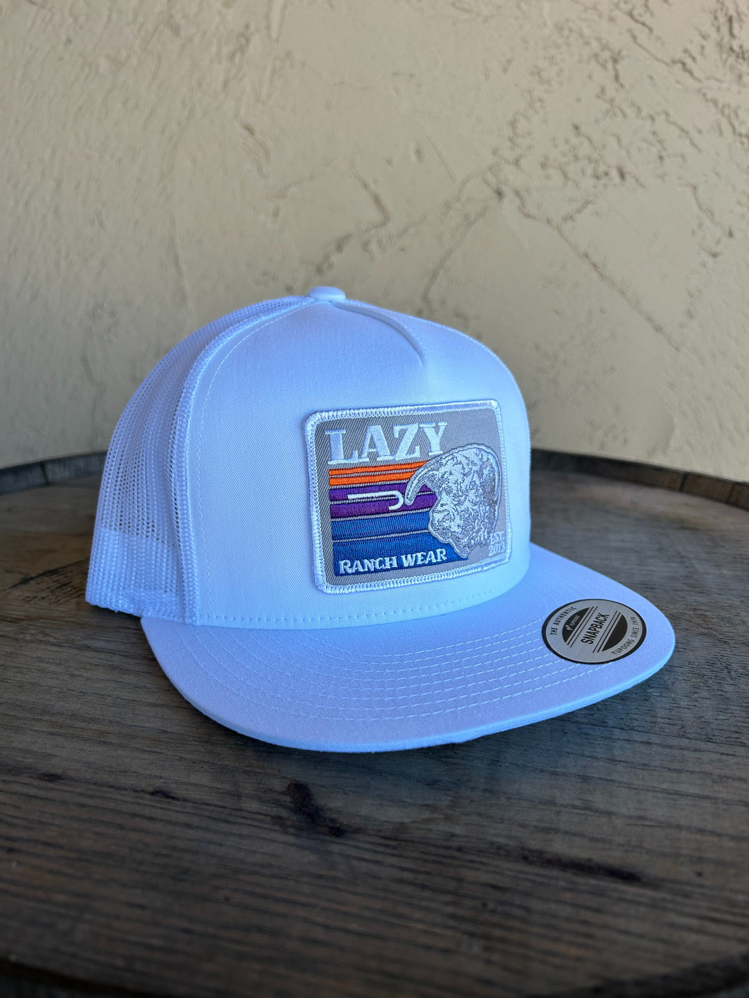 Lazy J Ranch Wear White & Grey 4" Sunset Bull Cap