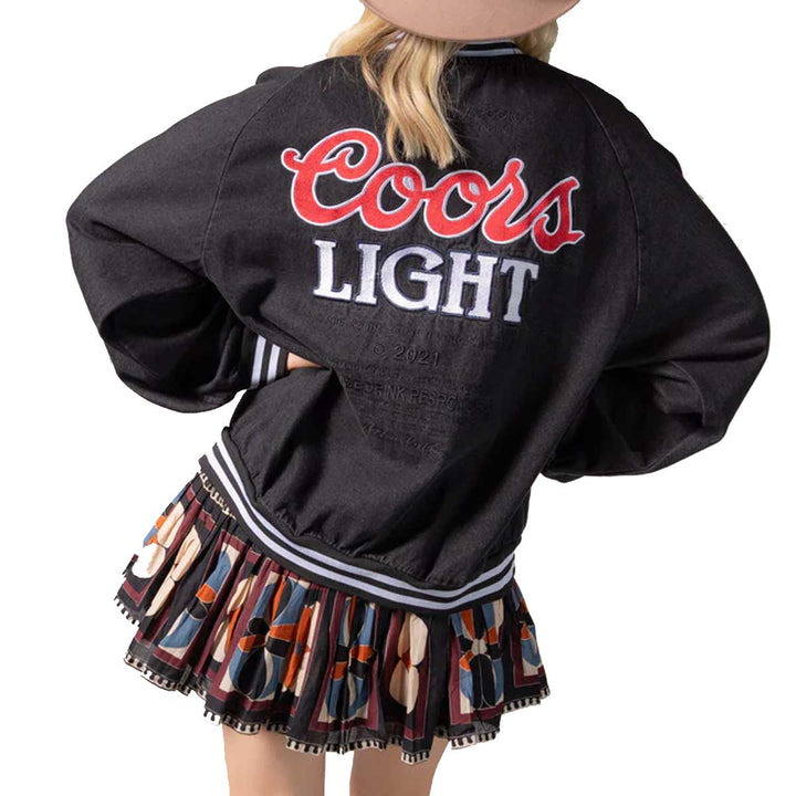 The Laundry Room Women's Coors Light Official Stadium Jacket - Washed Black Denim
