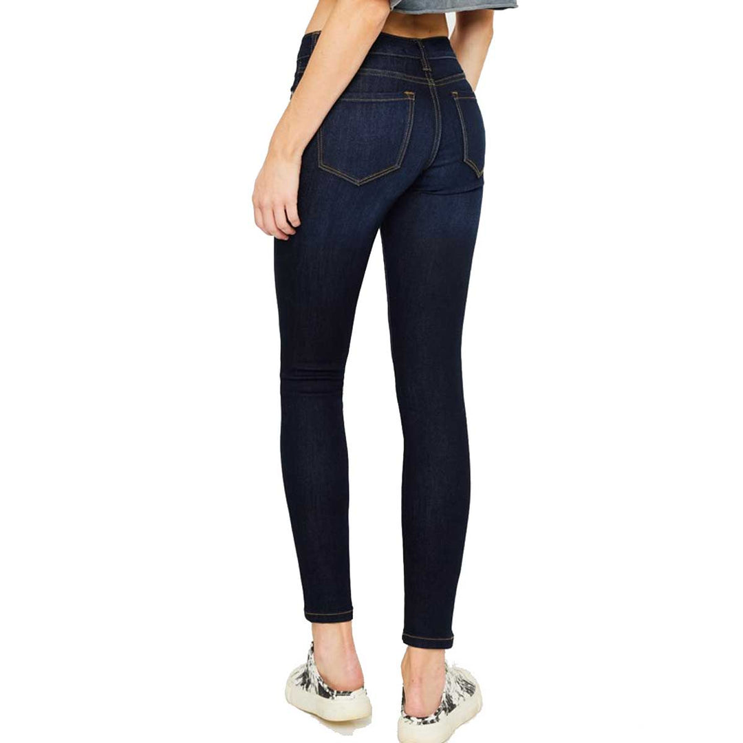KanCan Women's Mid Rise Super Skinny Jeans - Super Dark