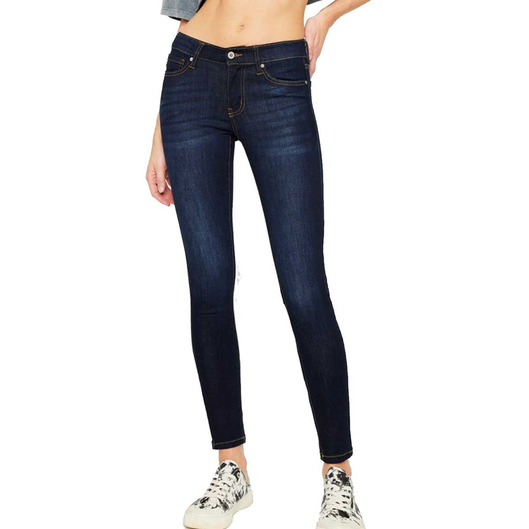 KanCan Women's Mid Rise Super Skinny Jeans - Super Dark