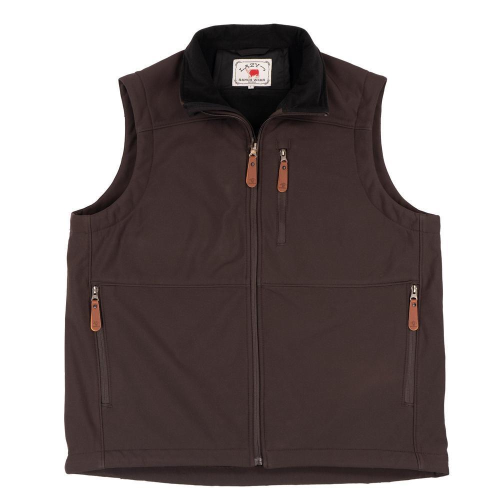 Lazy J Ranch Men's Bonded Vest - Chocolate-Men's Vest-LJ-2505-S-Lazy J Ranch Wear