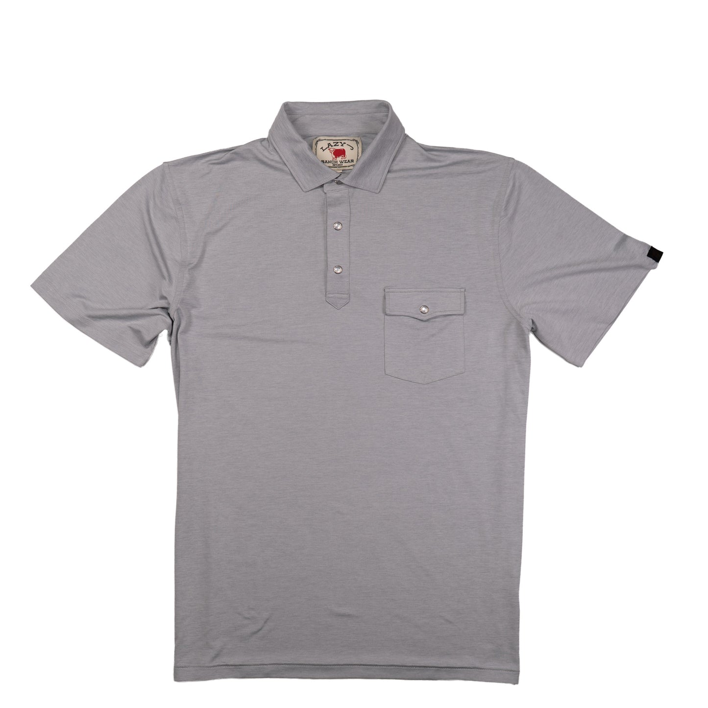 Lazy J Ranch Men's Classic Solid Performance Polo Shirt-Polo-LJ-2551-S-HG-Lazy J Ranch Wear
