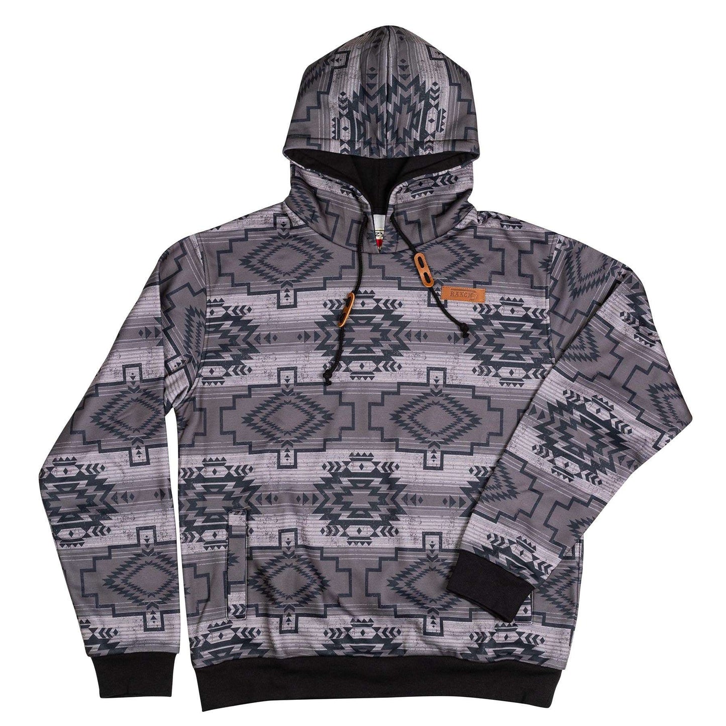 Lazy J Ranch Charcoal Grey Aztec Long Sleeve Hoodie-